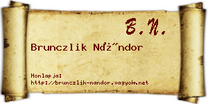 Brunczlik Nándor névjegykártya