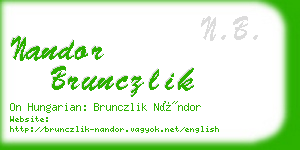 nandor brunczlik business card